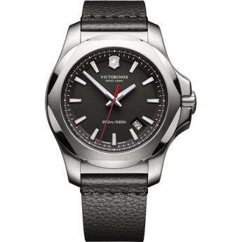 Victorinox I.N.O.X. 241737 — чёрные часы с кожаным ремешком